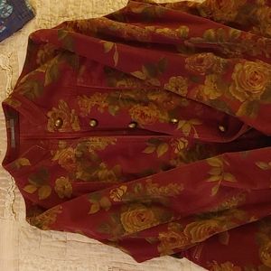 Vintage Liz Claiborne Corduroy Floral Jacket